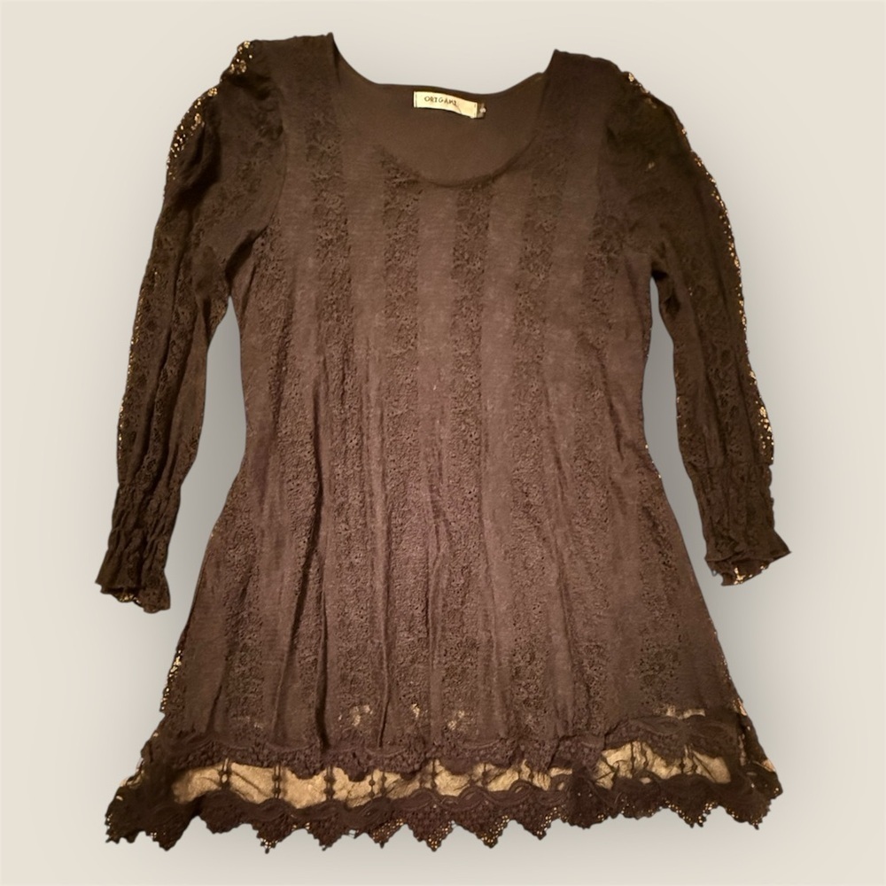 Women’s Elegant Black Lace Tunic